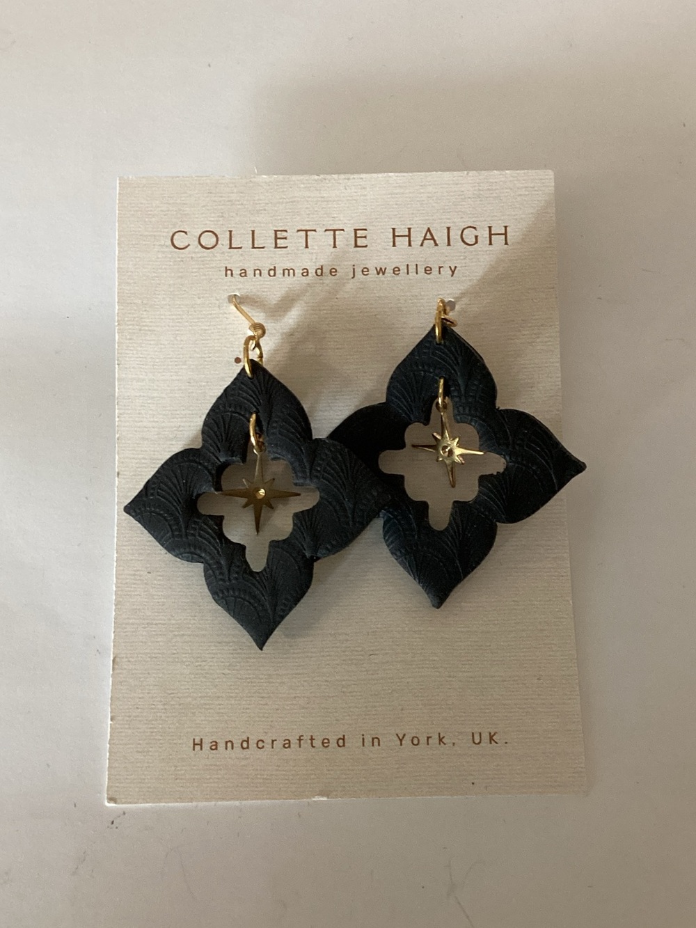 Black Floral Drop Earrings